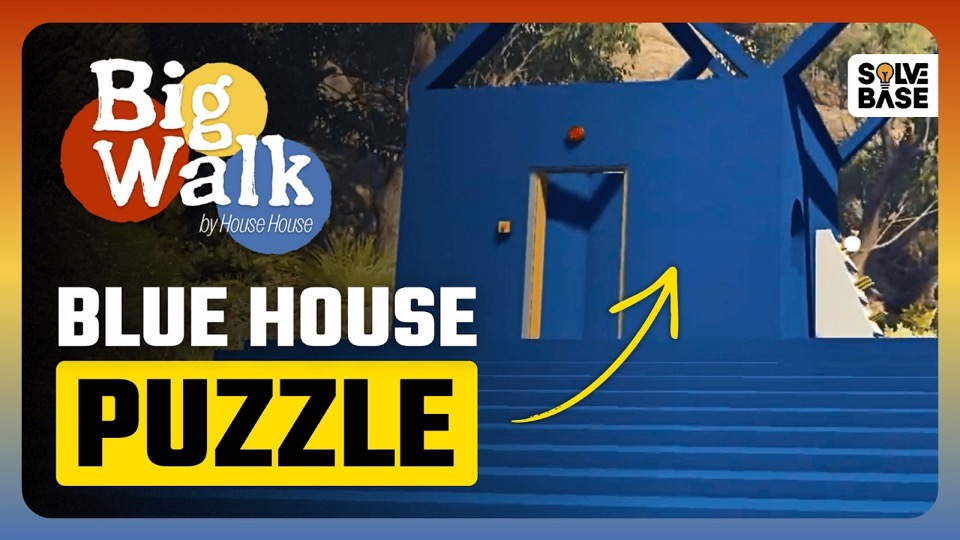 Big Walk peg puzzle — the Blue House on the starting mountainside