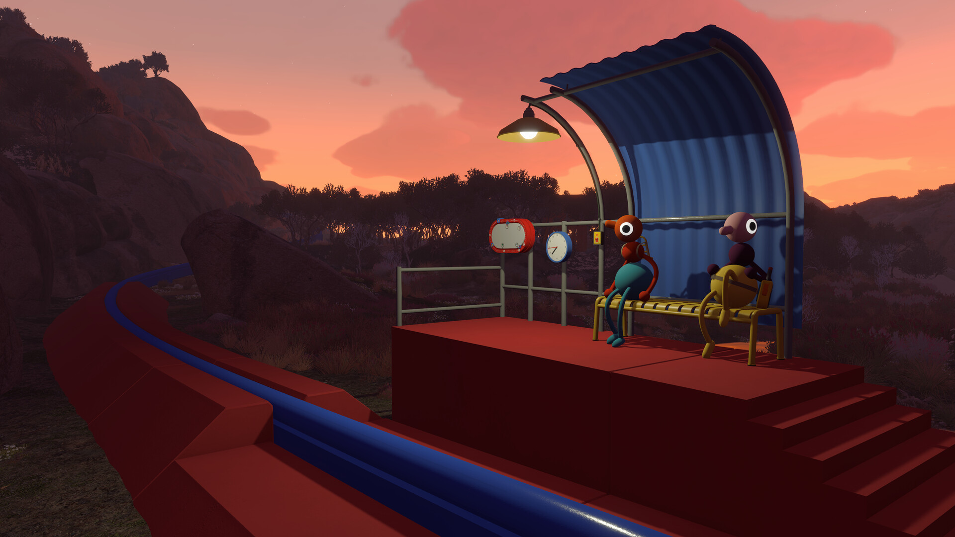 Big Walk walkthrough screenshot — the tutorial area with walker characters