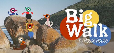 Big Walk key art — small colorful walker characters heading into a big open island world
